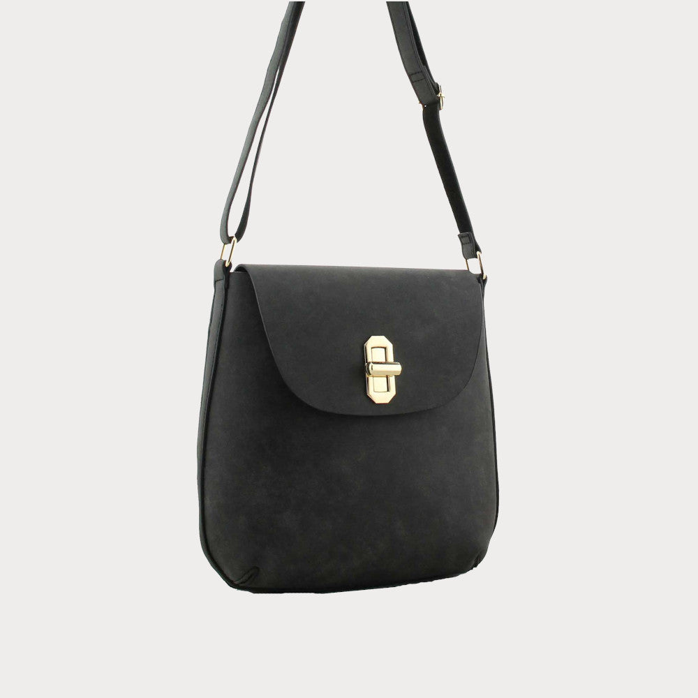 Black twist clasp bag
