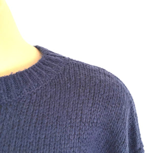 Blue Crew Neck Knitted Jumper