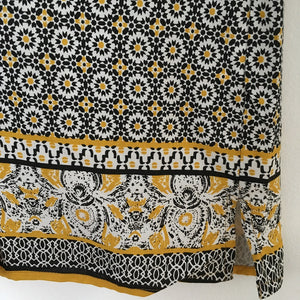 Grey and Yellow Print Blouse