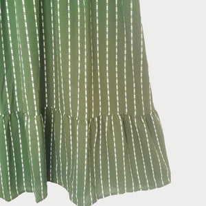 Green Striped Midi Dress