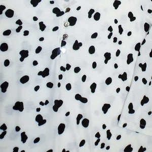 White Dalmatian Print Top