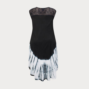 Embroidered tie dye umbrella dress