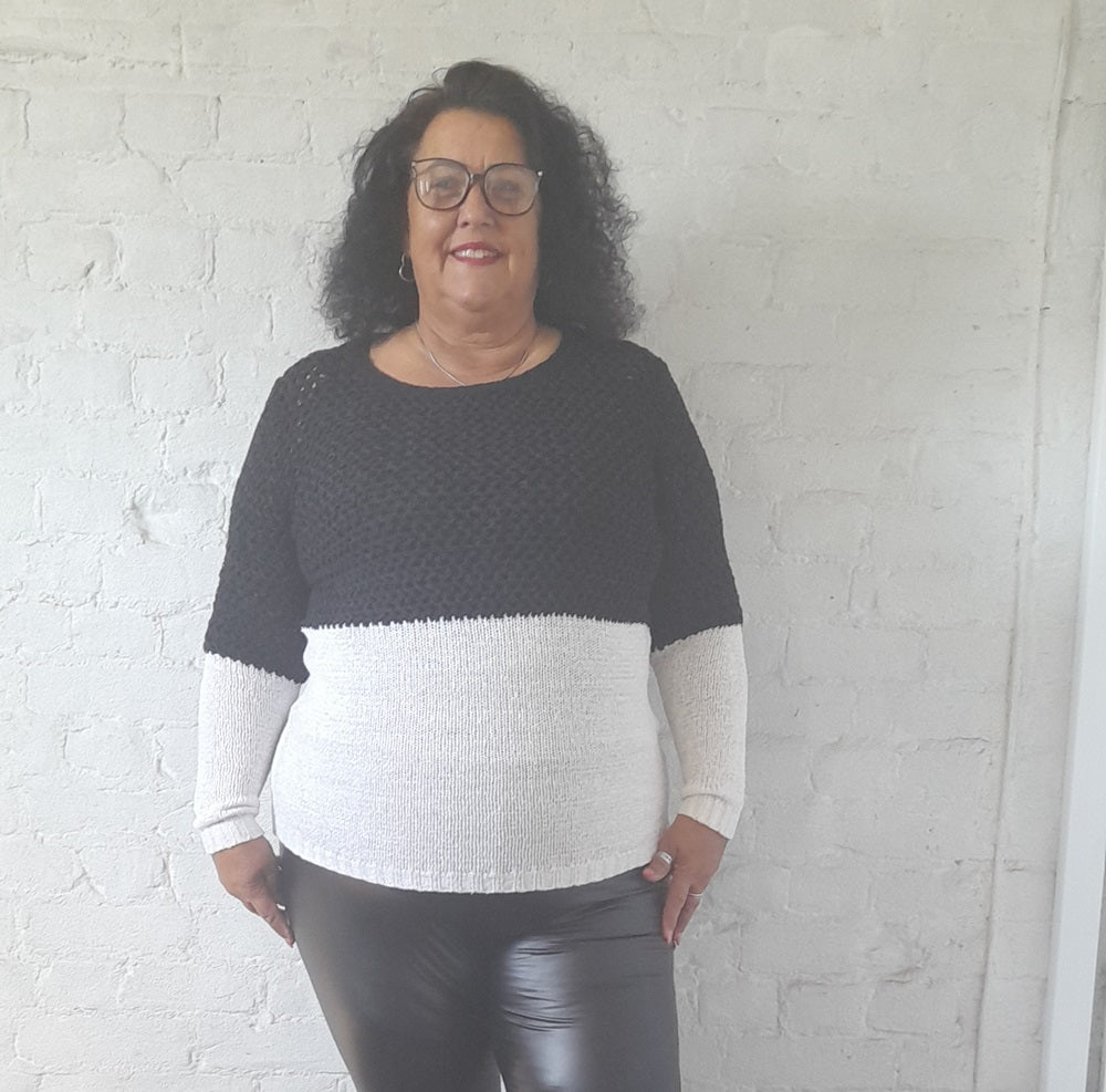 Black and White Long Sleeve Jumper