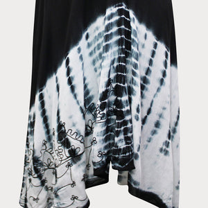 Embroidered tie dye umbrella dress