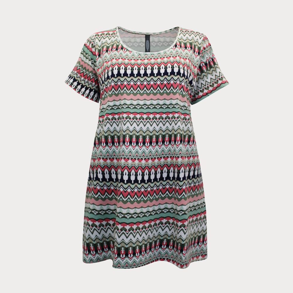 Chevron print short sleeve top