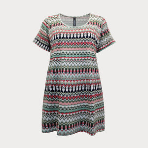 Chevron print short sleeve top