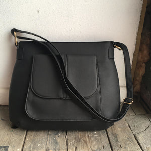 Black Zip top Shoulder Bag