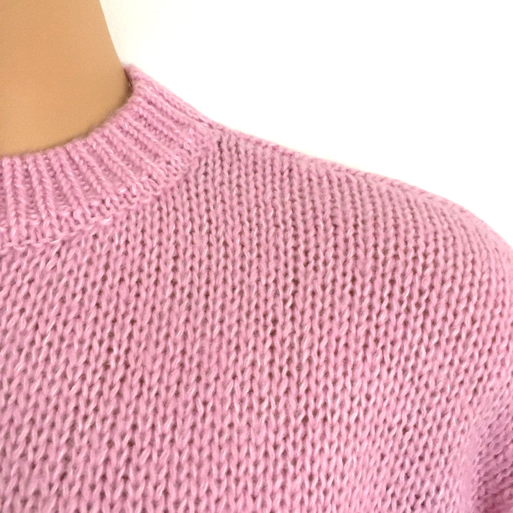 Pink Crew Neck Knitted Jumper