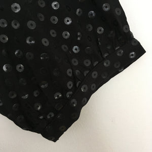 Black Sequin Print Top