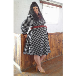 Checked vintage-style swing dress