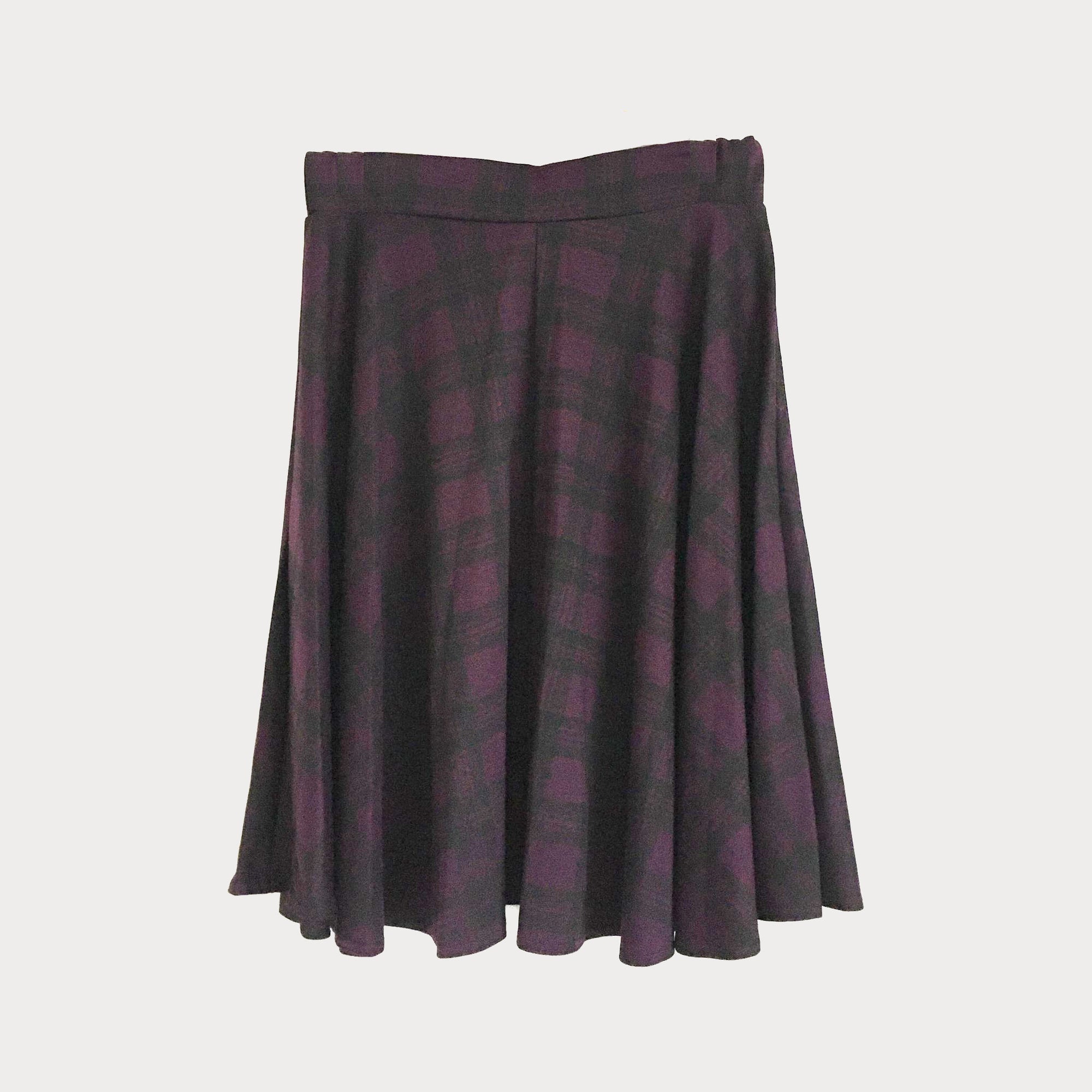 Purple Check Skater Skirt