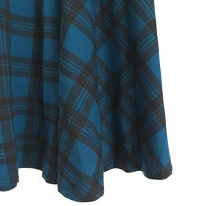 Teal Check Skater Skirt