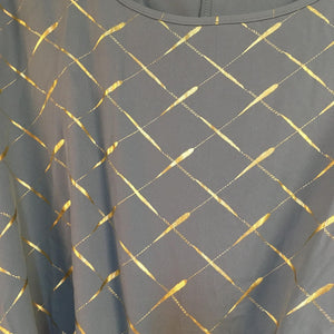 Grey midi dress with gold detail