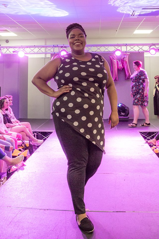 Black Polka Dot Asymmetrical Tunic