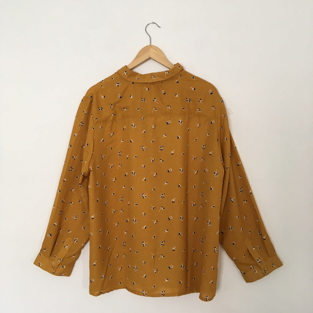 Ochre Yellow Long Sleeved Blouse