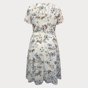 Cream Butterfly Tea Dress