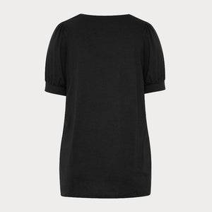 Black puff sleeve top