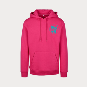 MissFits Workout Pink Hoodie Teal Logo