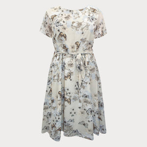 Cream Butterfly Tea Dress