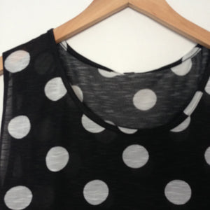 Black Polka Dot Asymmetrical Tunic