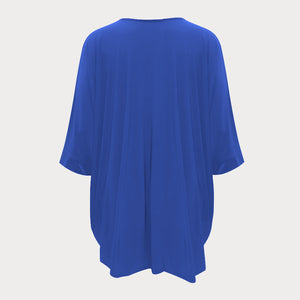 Blue Loose Fit Drop Sleeve Tunic