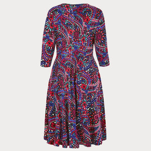 Paisley Print Jersey Knot Front Dress