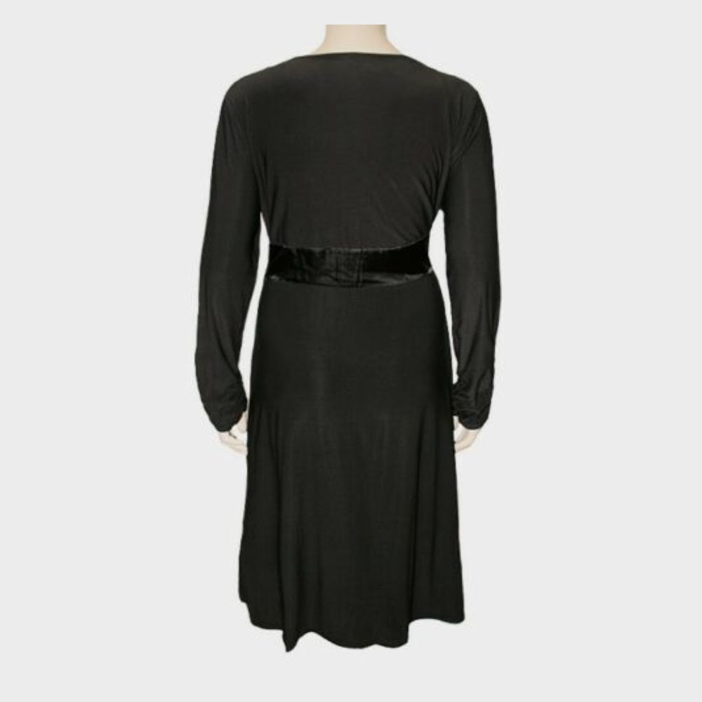 Black Mock Wrap Dress