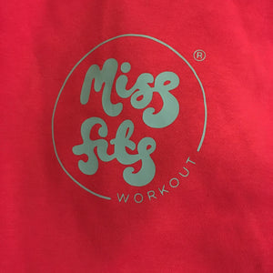 MissFits Workout Pink Hoodie Blue Logo