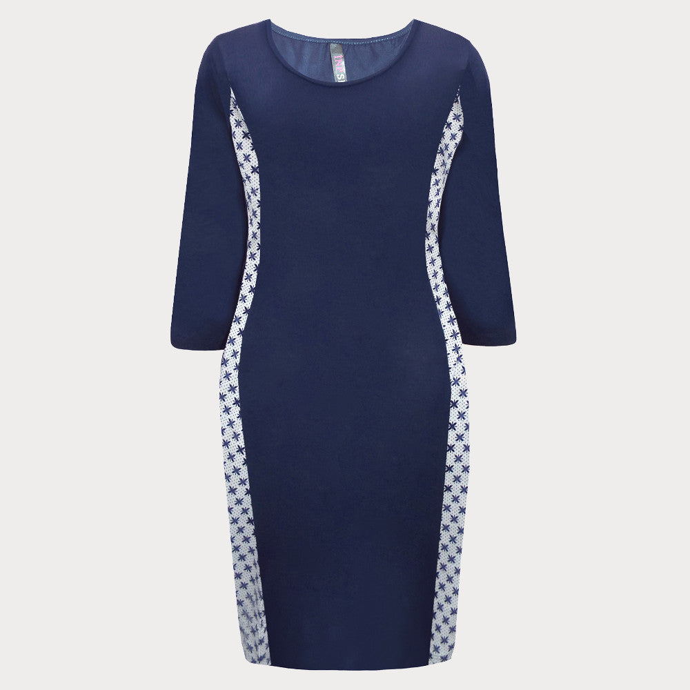 Blue Jersey Body Con Dress