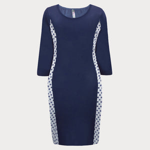 Blue Jersey Body Con Dress