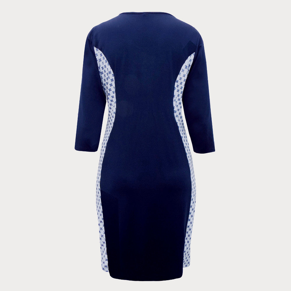 Blue Jersey Body Con Dress
