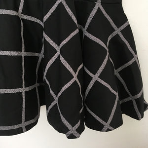 Black and Grey Checked Mini Dress