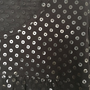Black Sequin Print Top