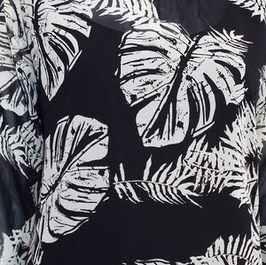 Black and White Leaf Print Top