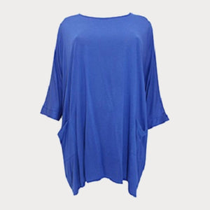 Blue Loose Fit Drop Sleeve Tunic