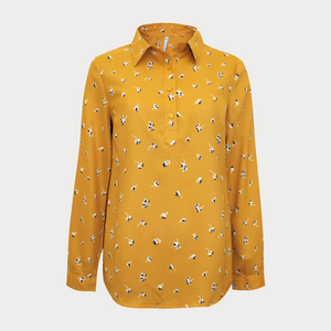 Ochre Yellow Long Sleeved Blouse