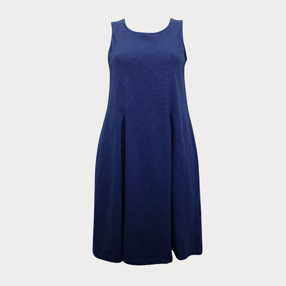 Navy sleeveless swing dress