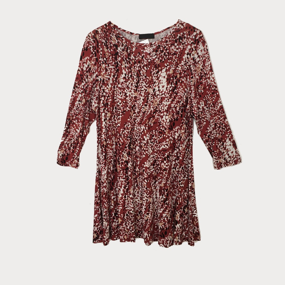 Red Abstract Print Swing Tunic