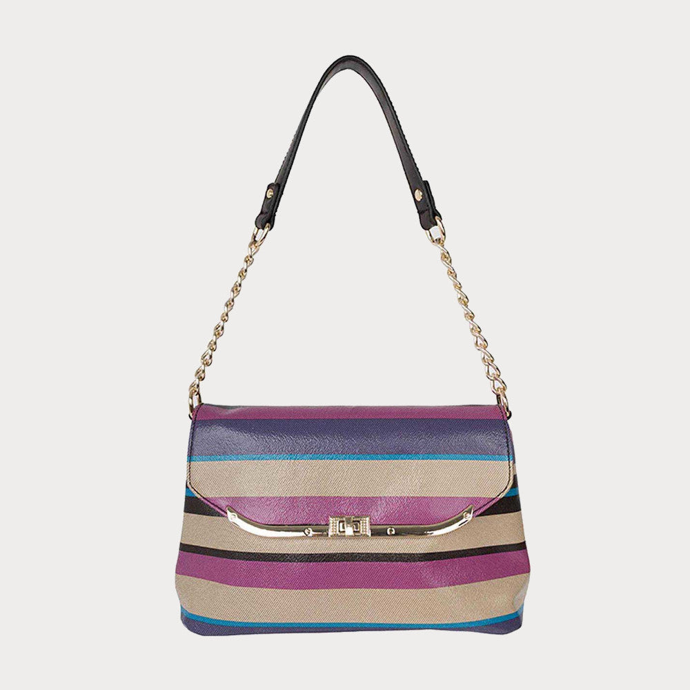 Striped cross body bag