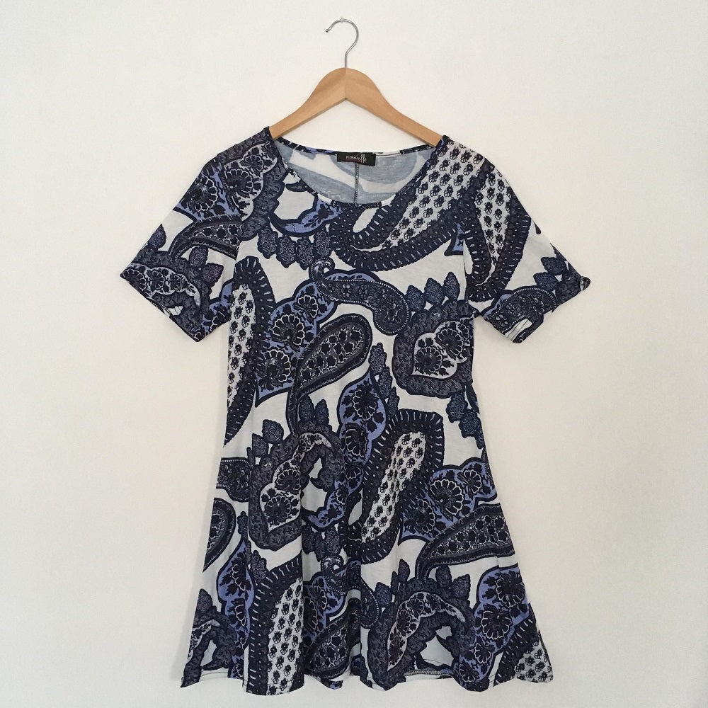 Blue Paisley Swing Top