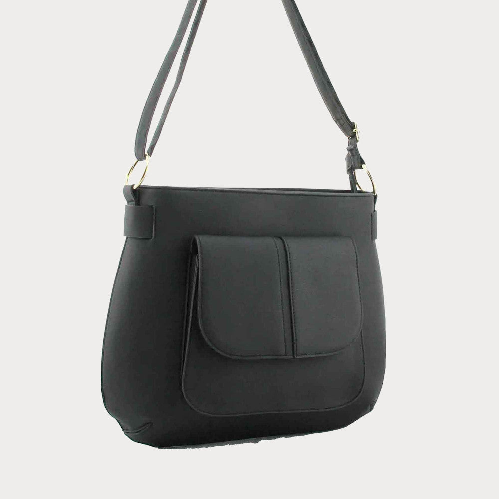 Black Zip top Shoulder Bag
