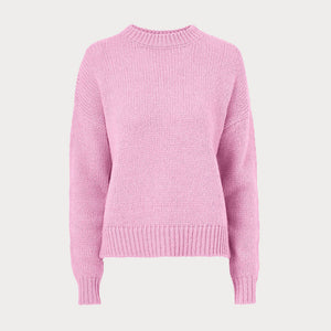 Pink Crew Neck Knitted Jumper