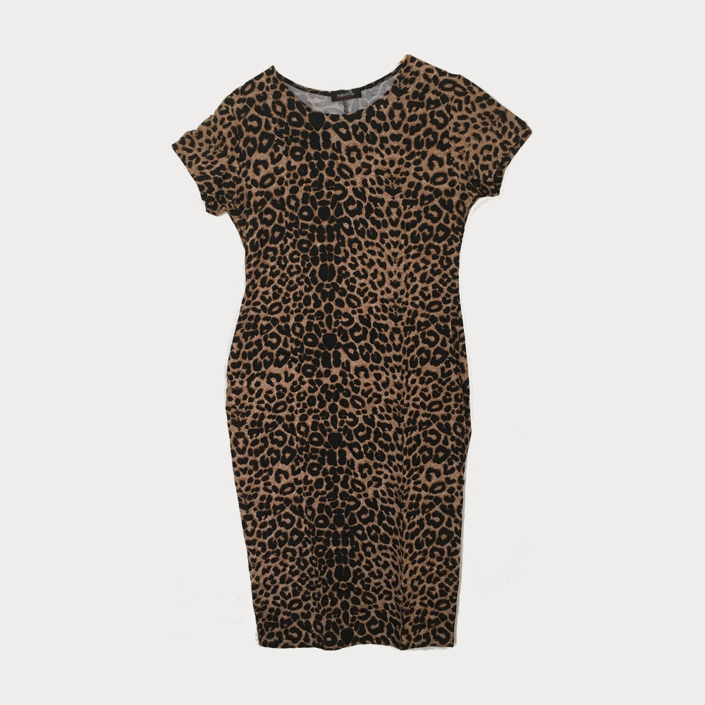 Leopard Print Jersey Dress