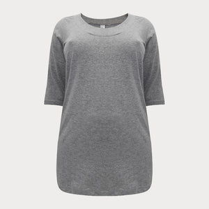 Grey Scoop Neck Top