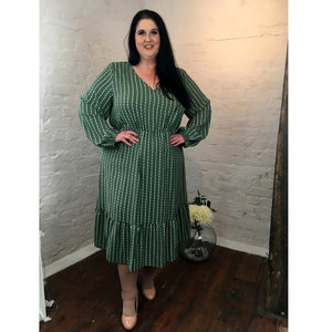 Green Striped Midi Dress