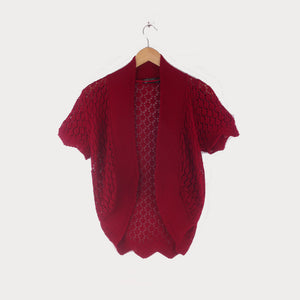 Red Crochet Bolero Shrug