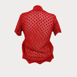 Red Crochet Bolero Shrug