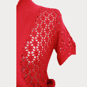 Red Crochet Bolero Shrug