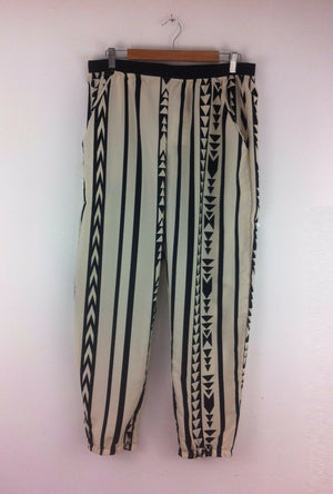Black and White Stripe Harem Pants