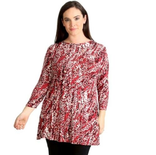 Red Abstract Print Swing Tunic